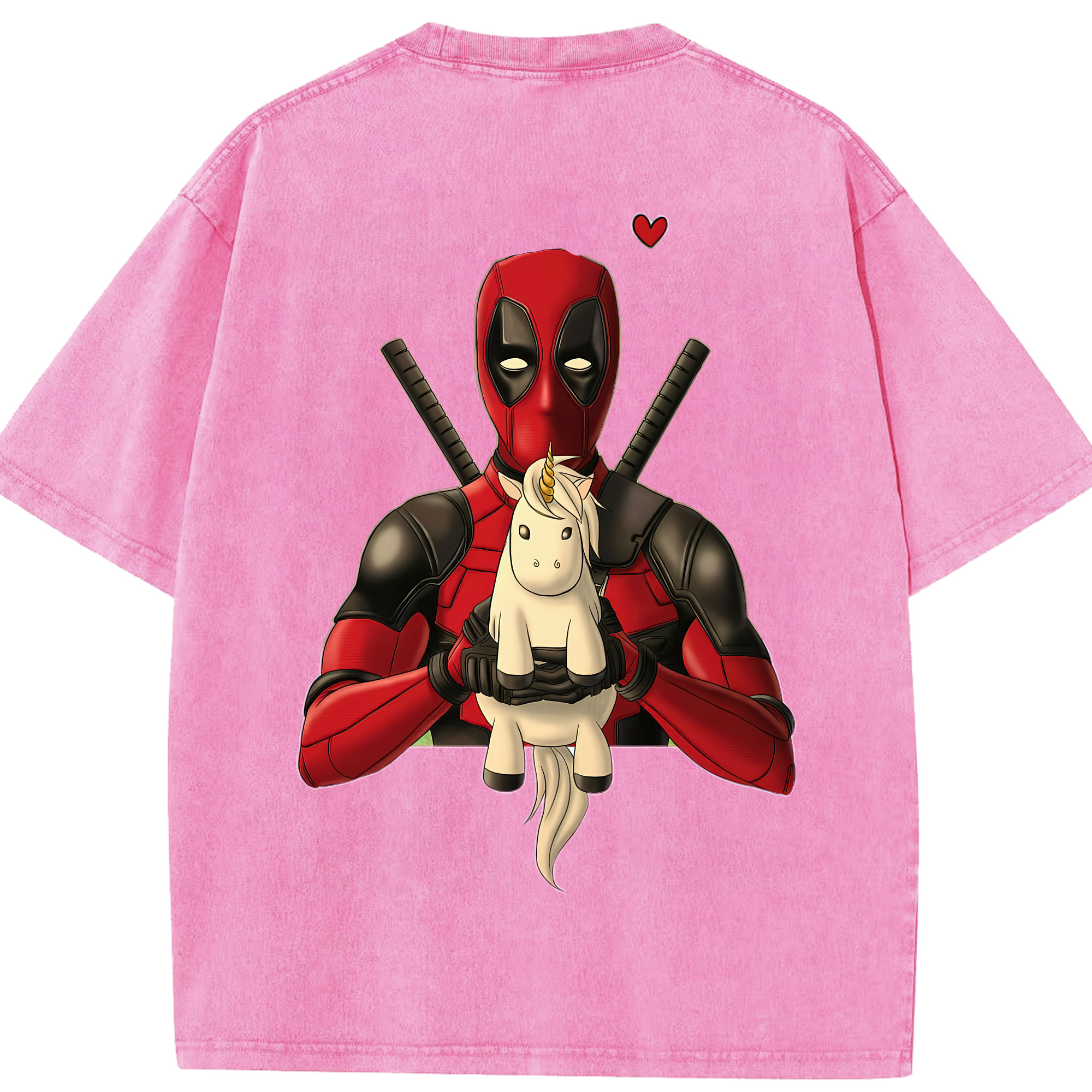 （画像用） Deadpool デッドプール 綿100% ヴィンテージ風 半袖Tシャツ（背面プリント）